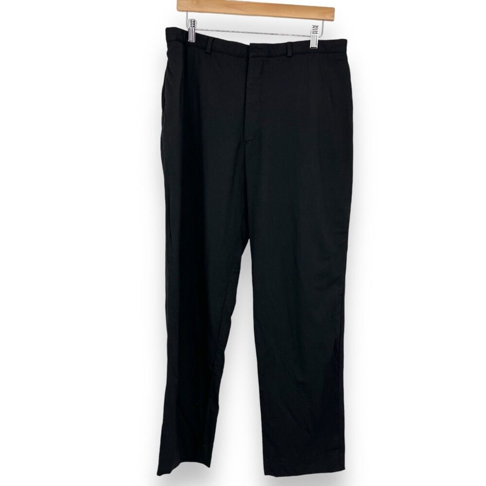 Armani Collezioni 100% Wool Black Pants Men's 36 x 30 inseam Black